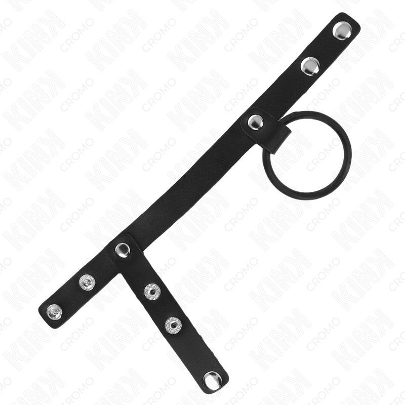 KINK - SILICONE PENIS RING 3.8 CM WITH BALL DIVIDER AND LEATHER STRAP 22 X 1.5 CM - Toys "n" Us