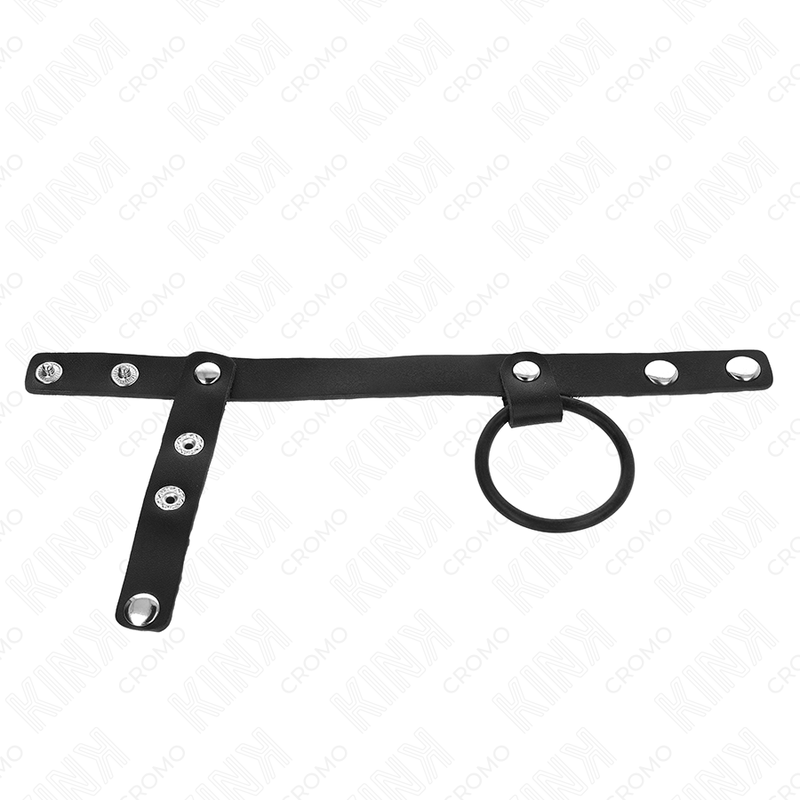KINK - SILICONE PENIS RING 3.8 CM WITH BALL DIVIDER AND LEATHER STRAP 22 X 1.5 CM - Toys "n" Us