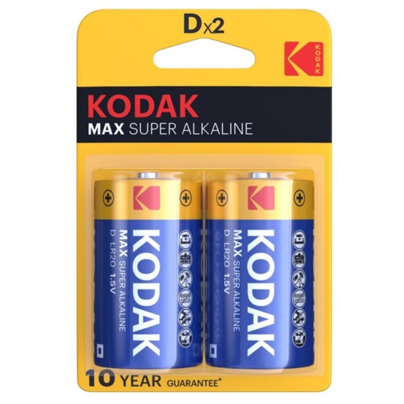 KODAK - MAX ALKALINE BATTERY D LR20 2 UNIT - Toys "n" Us