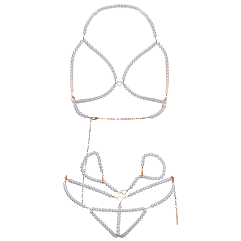 LEG AVENUE - CONJUNTO DE PULSEIRAS DE SUTI E TANGA DE PÉROLAS - Toys "n" Us