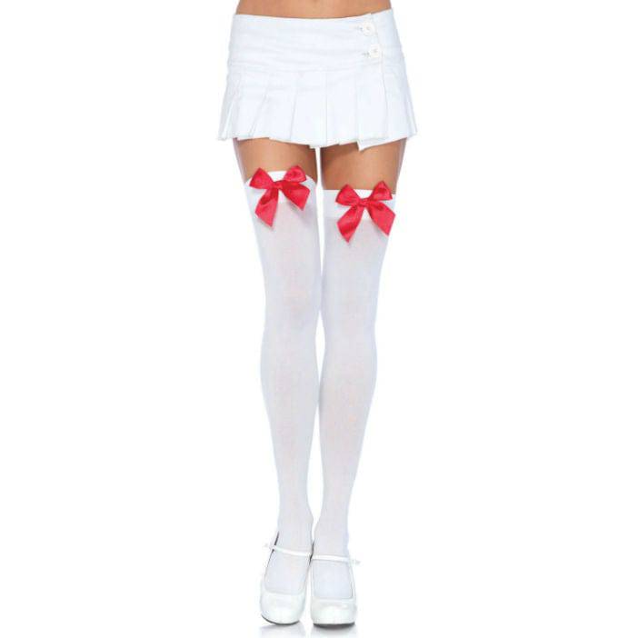 LEG AVENUE - COXAS EM NYLON COM LAO BRANCO / VERMELHO - Toys "n" Us