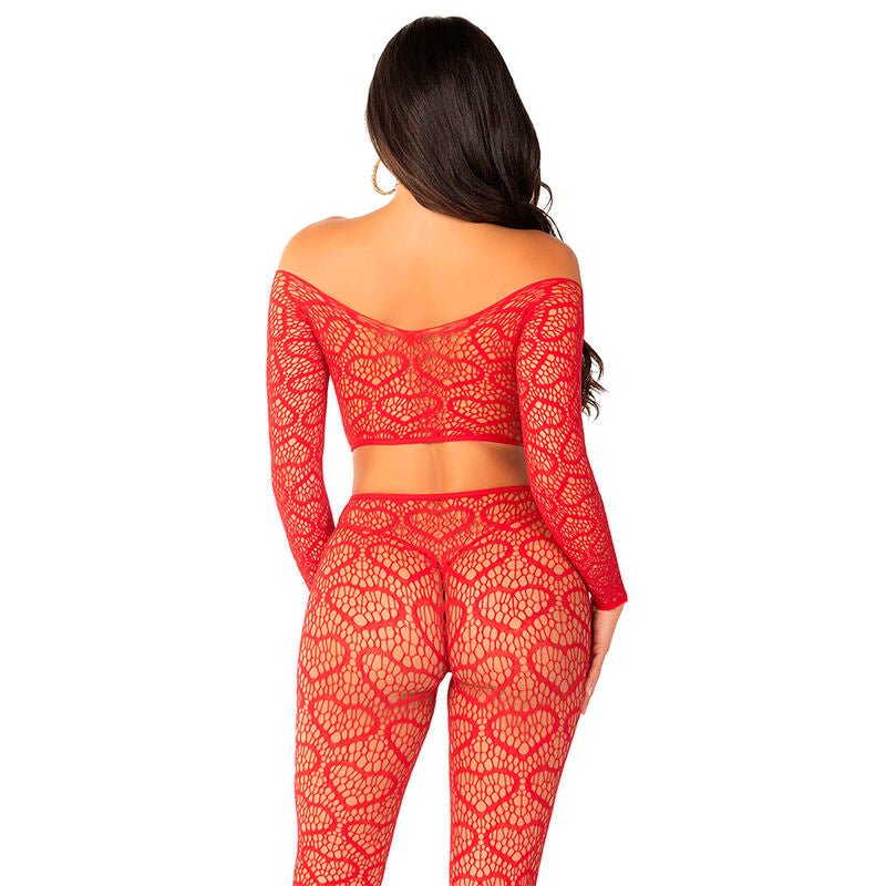 LEG AVENUE - CROP TOP + STOCKINGS RED ONE SIZE - Toys "n" Us