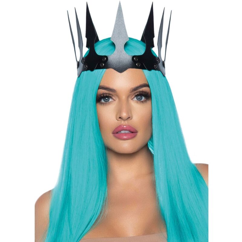 LEG AVENUE - SYNTHETIC LEATHER MALEFICENT CROWN WITH STUDS BLACK - Toys "n" Us