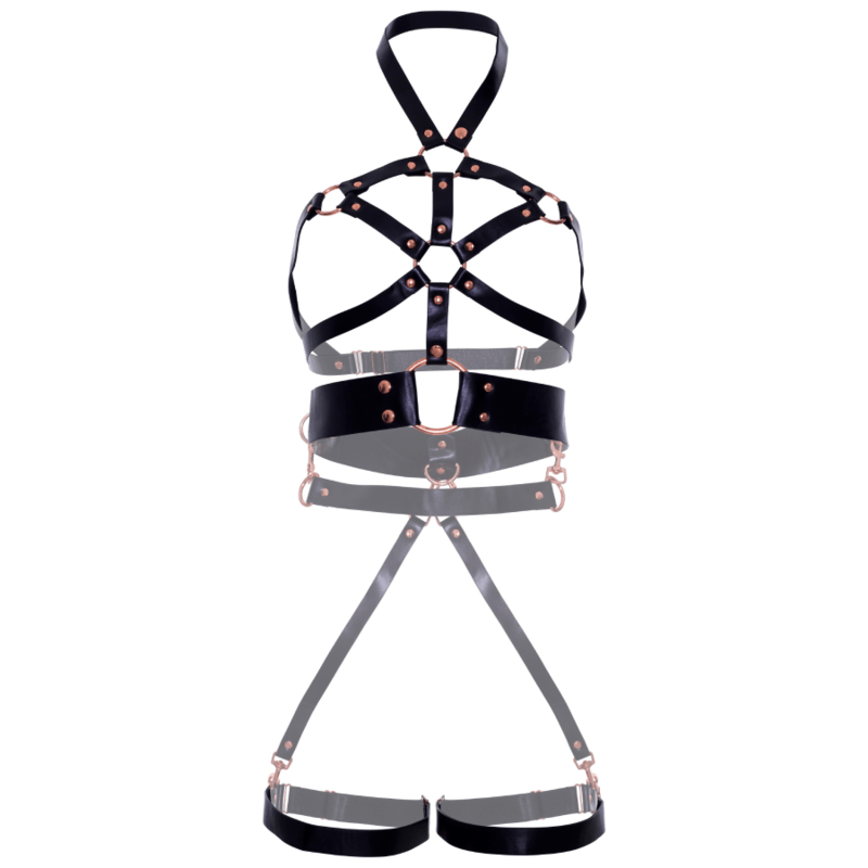 LEG AVENUE - VEGAN LEATHER GRIP BODY HARNESS BLACK L - Toys "n" Us