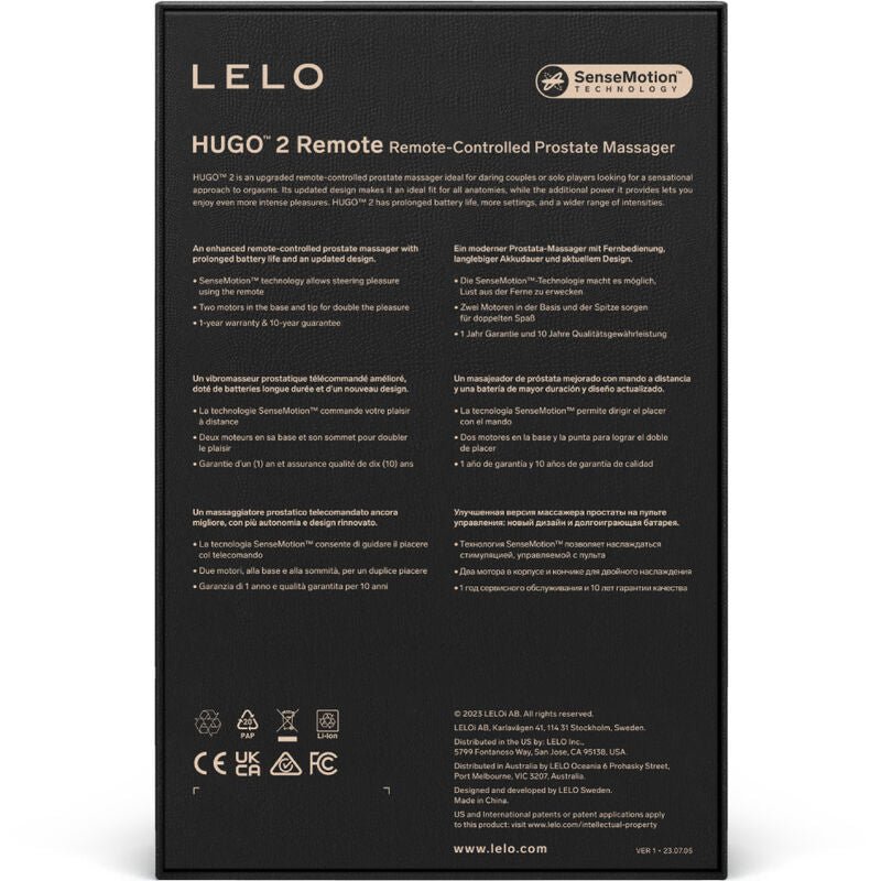 LELO - HUGO 2 PROSTATE MASSAGER REMOTE CONTROL BLACK - Toys "n" Us