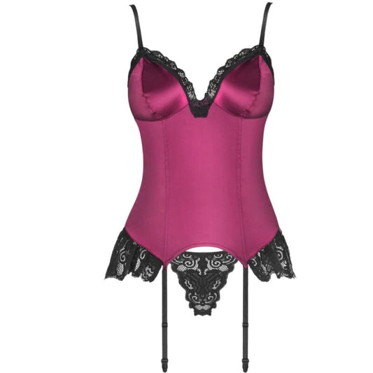 LIVCO CORSETTI FASHION - AGRAFENA CF 90436 CORSET + THONG BURGUNDY S/M - Toys "n" Us