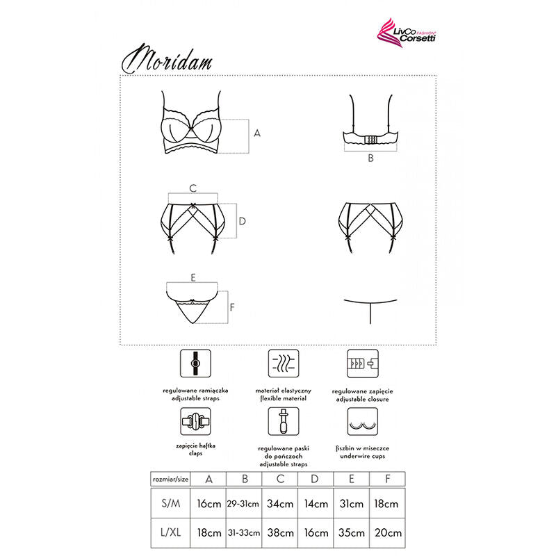 LIVCO CORSETTI FASHION - MORIDAM LC 90552 SUTI + CINTA LIGA + CALCINHA NEGRO - Toys "n" Us
