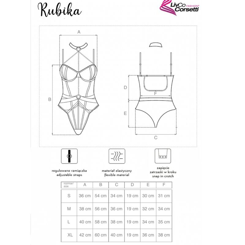 LIVCO CORSETTI FASHION - RUBIKA LC XG079 BODY WITH CHOKER BLACK XL - Toys "n" Us