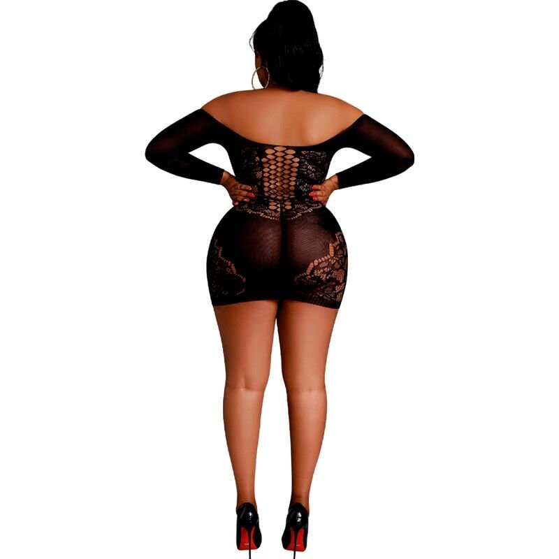 MOONLIGHT - MODELO 7 VESTIDO MANGA COMPRIDA PRETO PLUS SIZE - Toys "n" Us