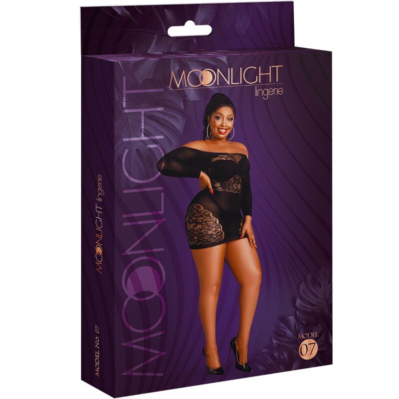 MOONLIGHT - MODELO 7 VESTIDO MANGA COMPRIDA PRETO PLUS SIZE - Toys "n" Us