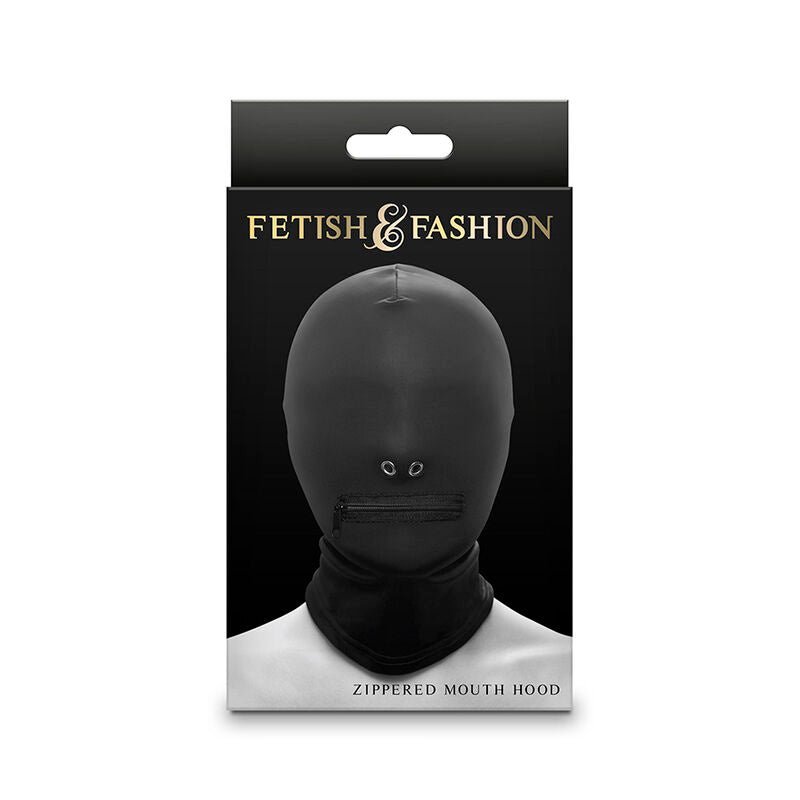 NS NOVELTIES - FETISH & FASHION CLOSED ZIPPERED MOUTH HOOD NYLON BLACK - Toys "n" Us