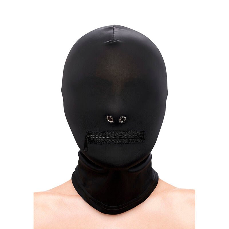 NS NOVELTIES - FETISH & FASHION CLOSED ZIPPERED MOUTH HOOD NYLON BLACK - Toys "n" Us