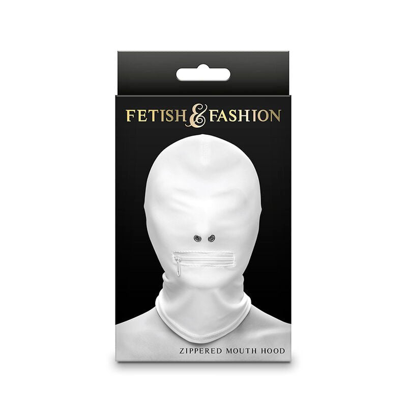 NS NOVELTIES - FETISH & FASHION CLOSED ZIPPERED MOUTH HOOD NYLON WHITE - Toys "n" Us