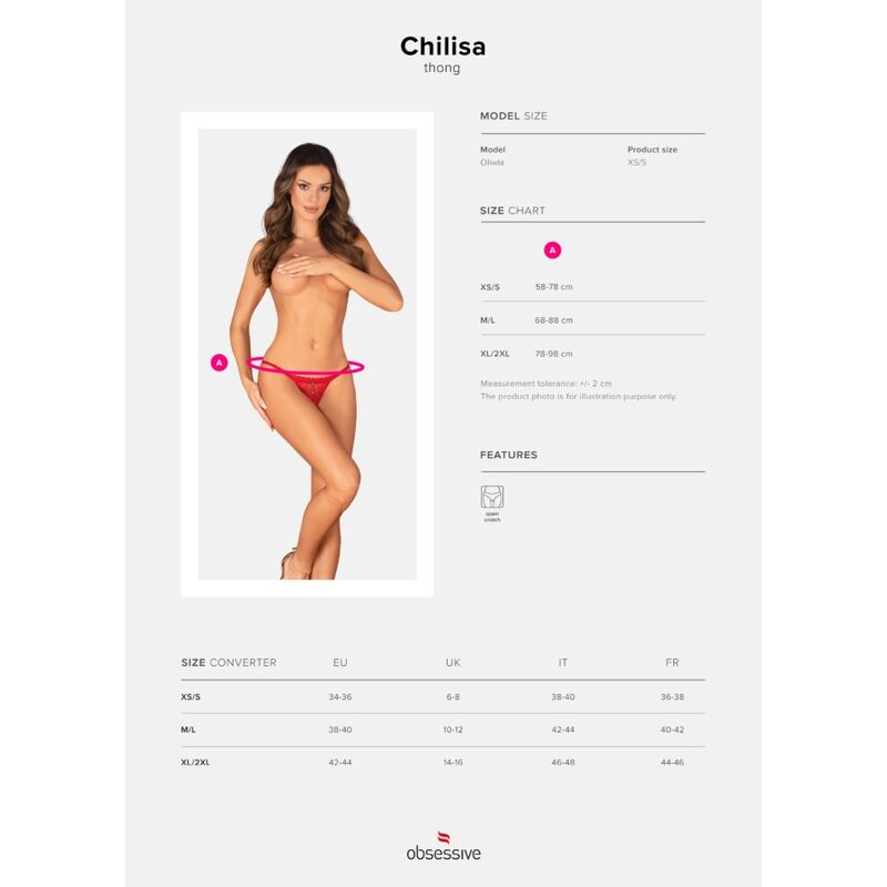 OBSESSIVE - CHILISA TANGA CROTCHLESS XS/S - Toys "n" Us