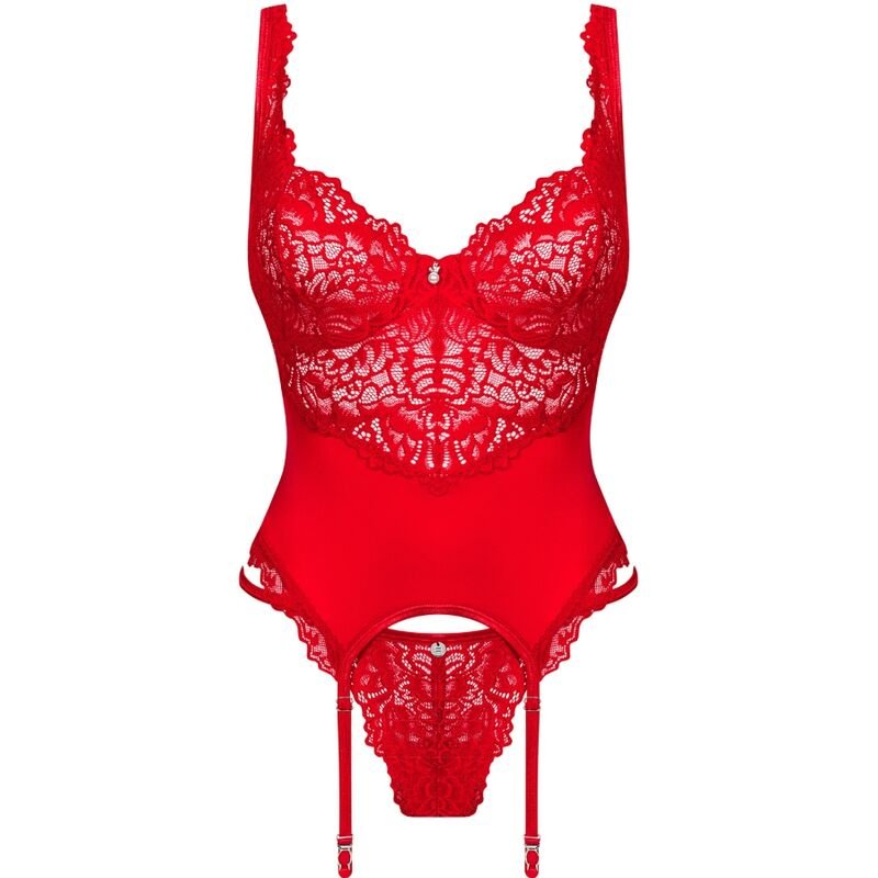 OBSESSIVE - CORSET AMOR CHERRIS E TANGA L/XL - Toys "n" Us