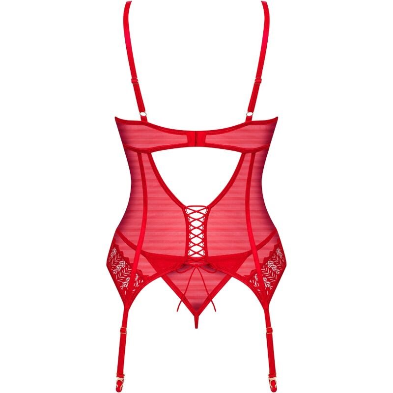 OBSESSIVE - CORSET INGRIDIA E TANGA VERMELHA XS/S - Toys "n" Us
