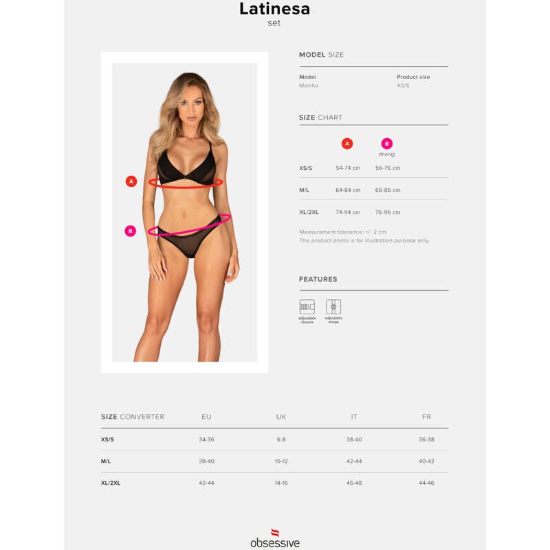 OBSESSIVE - LATINESA CONJUNTO DUAS PEÇAS XS/S - Toys "n" Us
