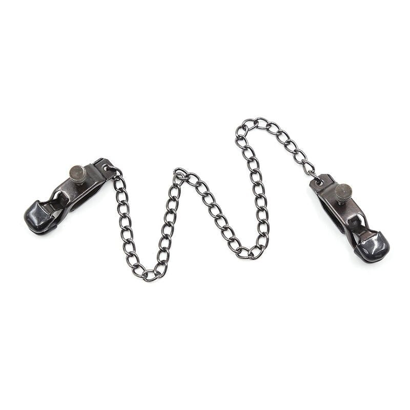 OHMAMA FETISH - METAL CLAMPS WITH BLACK CHAIN - Toys "n" Us