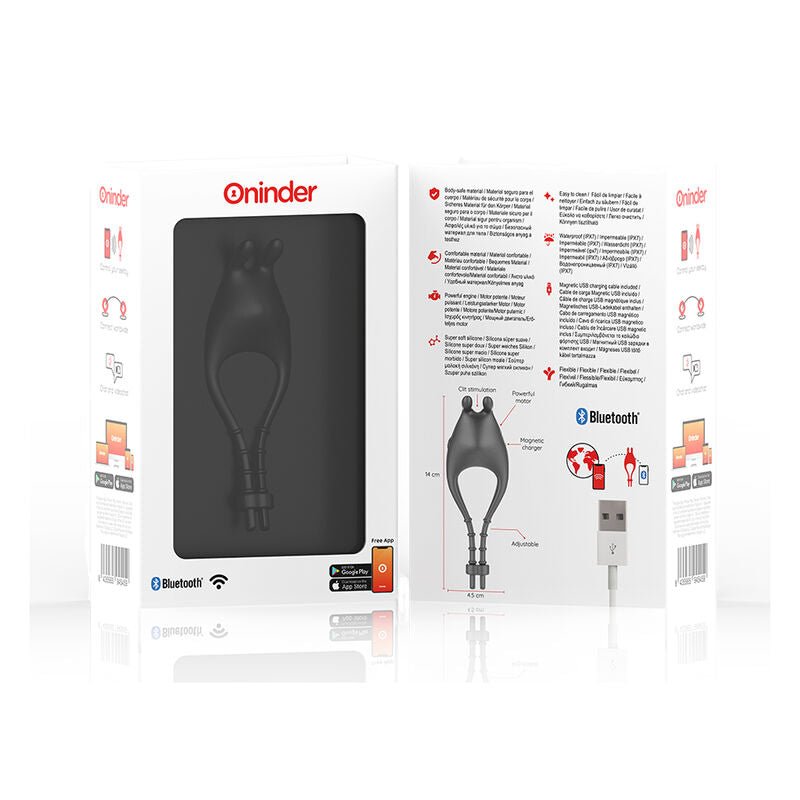 ONINDER - ANEL VIBRADOR AJUSTÁVEL RECARREGÁVEL PAMPA COM ESTIMULADOR DE CLITÓRIS 10 VELOCIDADES - APLICATIVO GRATUITO - Toys "n" Us