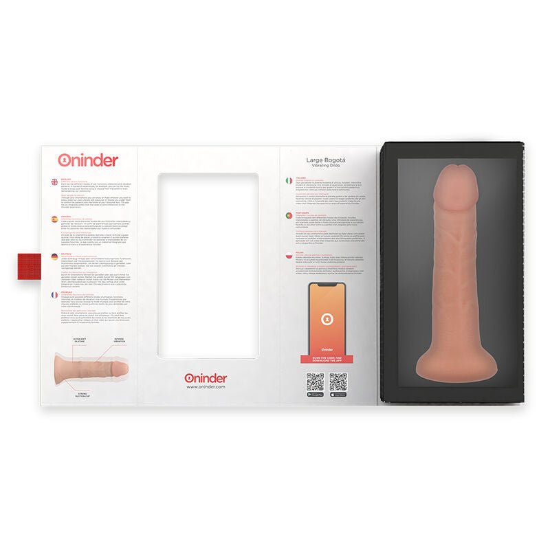 ONINDER - LARGE BOGOTÁ VIBRATOR DILDO 9 SPEEDS NATURAL 22 CM - O - 4.5 CM - FREE APP - Toys "n" Us