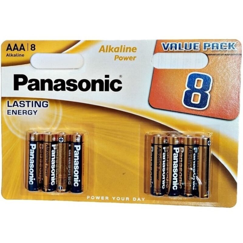 PANASONIC - BRONZE ALKALINE AAA BATTERY LR03 BLISTER*8 - Toys "n" Us