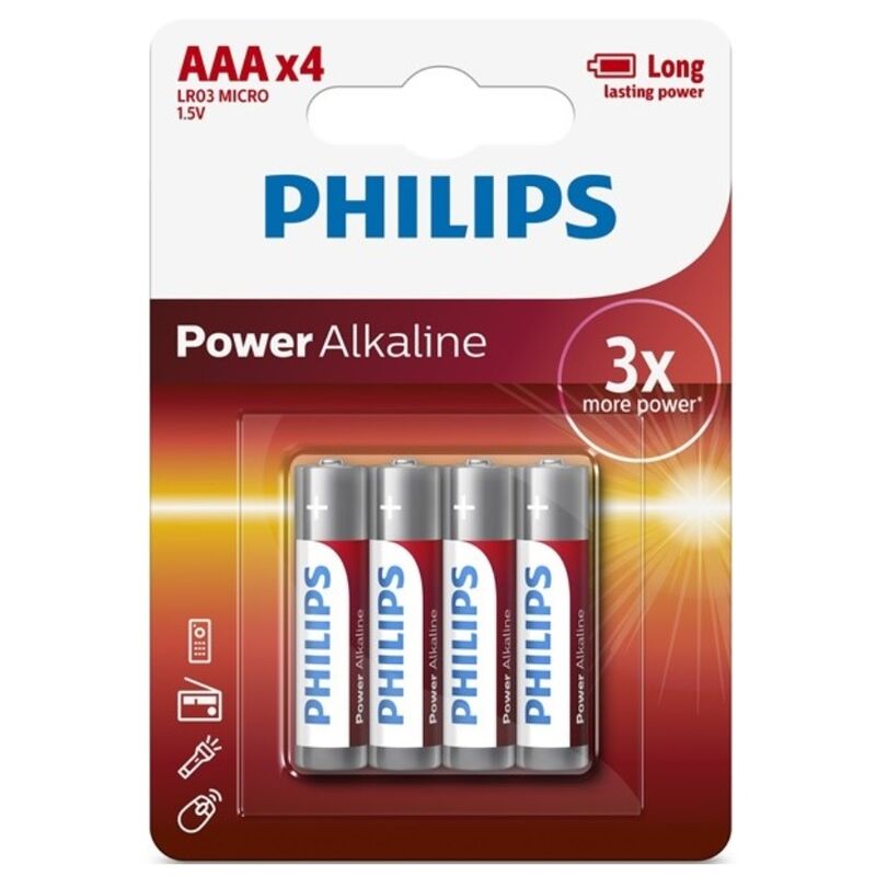 PHILIPS - BATERIA POWER ALCALINA AAA LR03 4 PACK - Toys "n" Us