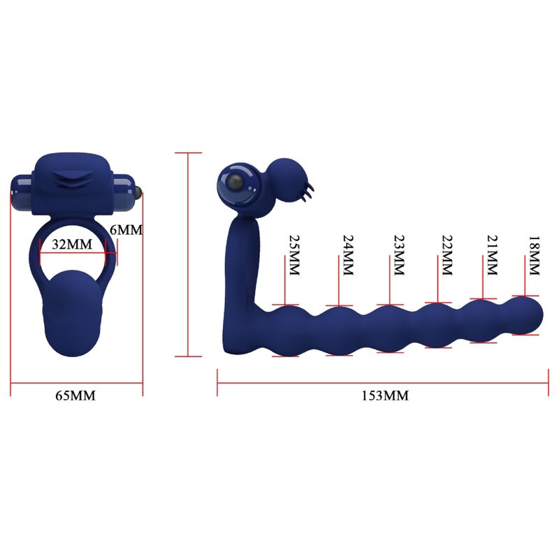 PRETTY LOVE - AJMAL VIBRATING RING WITH PLUG BLUE - Toys "n" Us