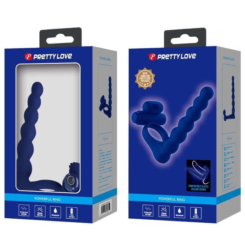 PRETTY LOVE - AJMAL VIBRATING RING WITH PLUG BLUE - Toys "n" Us