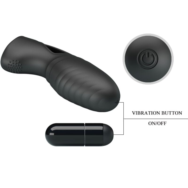 PRETTY LOVE - ALAN SILICONE FINGER VIBRATOR BLACK - Toys "n" Us