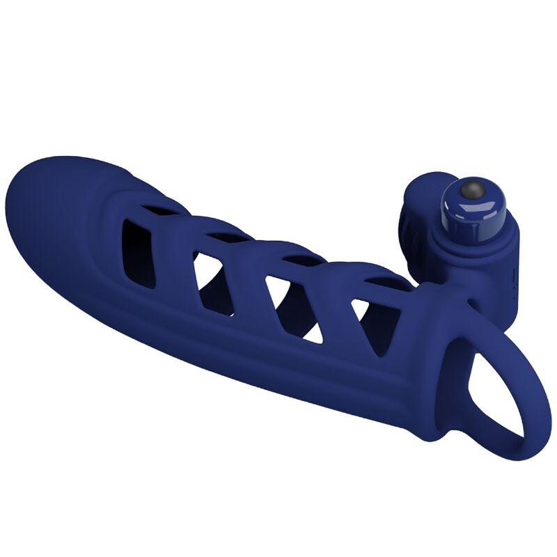 PRETTY LOVE - ALTAF VIBRATOR RING WITH SILICONE SHEATH BLUE - Toys "n" Us