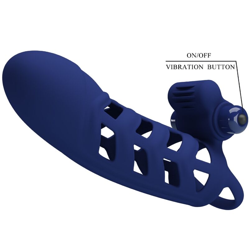 PRETTY LOVE - ALTAF VIBRATOR RING WITH SILICONE SHEATH BLUE - Toys "n" Us