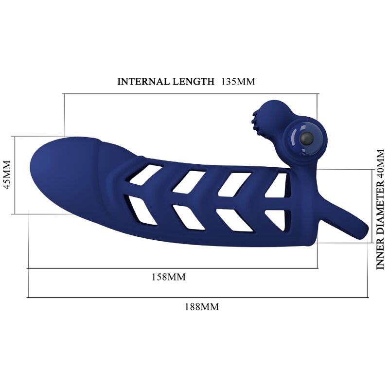 PRETTY LOVE - ALTAF VIBRATOR RING WITH SILICONE SHEATH BLUE - Toys "n" Us