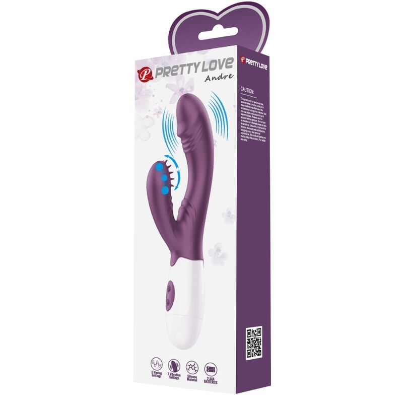 PRETTY LOVE - ANDRE RABBIT VIBRATOR & G - POINT STIMULATOR PURPLE - Toys "n" Us