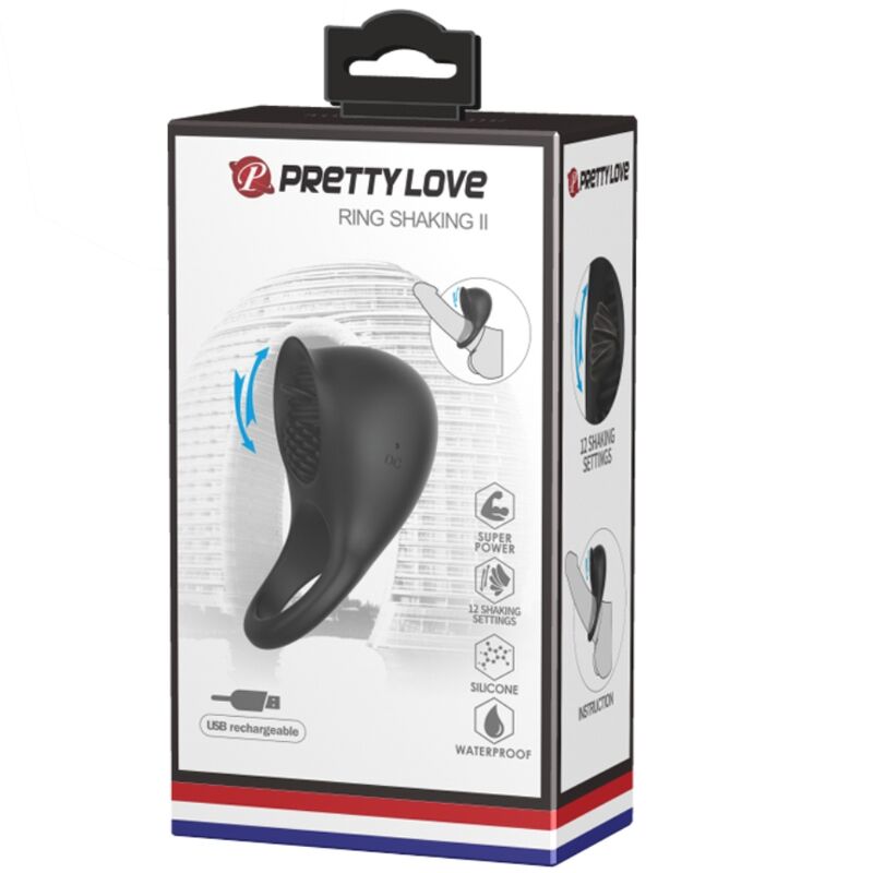 PRETTY LOVE - ANEL PARA PÉNIS VIBRANTE COM LÍNGUA PRETA - Toys "n" Us