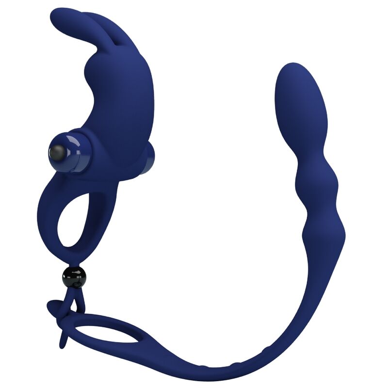 PRETTY LOVE - AYAD RABBIT VIBRATOR RING WITH PLUG BLUE - Toys "n" Us