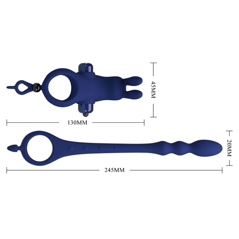 PRETTY LOVE - AYAD RABBIT VIBRATOR RING WITH PLUG BLUE - Toys "n" Us