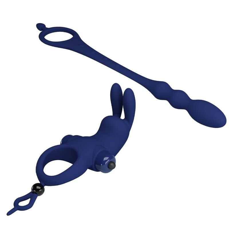 PRETTY LOVE - AYAD RABBIT VIBRATOR RING WITH PLUG BLUE - Toys "n" Us