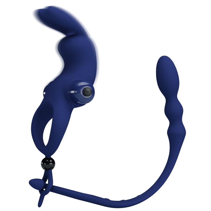 PRETTY LOVE - AYAD RABBIT VIBRATOR RING WITH PLUG BLUE - Toys "n" Us