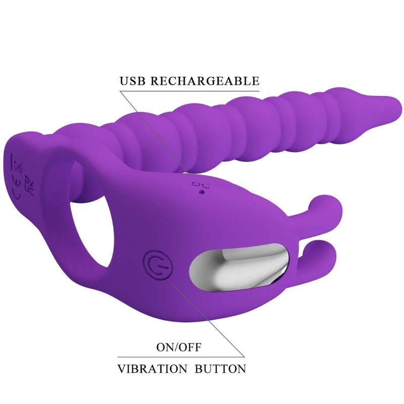 PRETTY LOVE - BLACKNEY PENIS RING WITH LILA VIBRATOR PLUG - Toys "n" Us