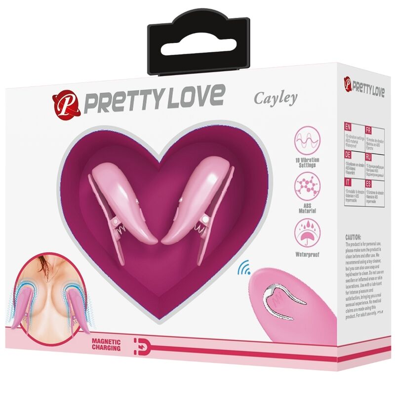 PRETTY LOVE - CAILEY NIPPLE CLAMPS 10 VIBRATIONS REMOTE CONTROL PINK - Toys "n" Us