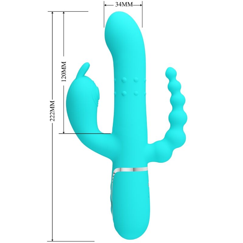 PRETTY LOVE - CAMMY 4 IN 1 MULTIFUNCTION TRIPPLE RABBIT VIBRATOR BLUE - Toys "n" Us