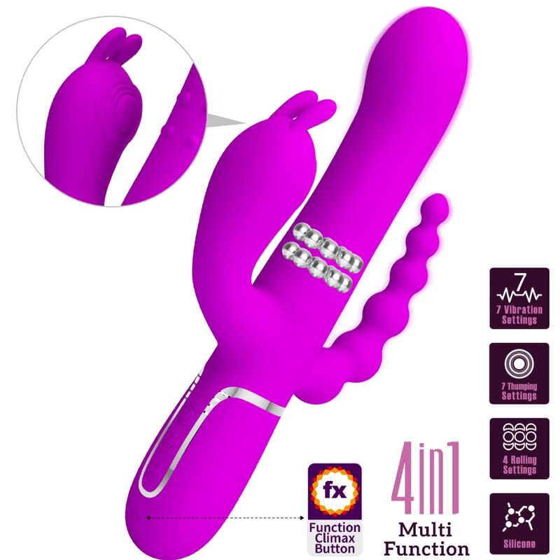PRETTY LOVE - CAMMY TRIPLE VIBRATOR MULTIFUNCTION 4 IN 1 PINK - Toys "n" Us
