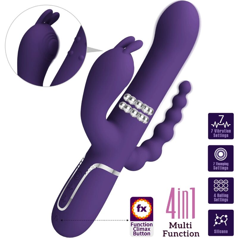 PRETTY LOVE - CAMMY TRIPLE VIBRATOR MULTIFUNCTION 4 IN 1 PURPLE - Toys "n" Us