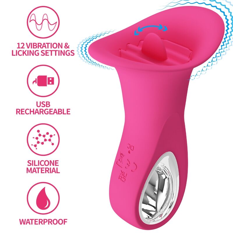 PRETTY LOVE - CLYDE ORAL VIBRATOR VIBRATING TONGUE 12 VIBRATIONS PINK - Toys "n" Us