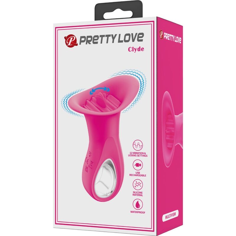 PRETTY LOVE - CLYDE ORAL VIBRATOR VIBRATING TONGUE 12 VIBRATIONS PINK - Toys "n" Us