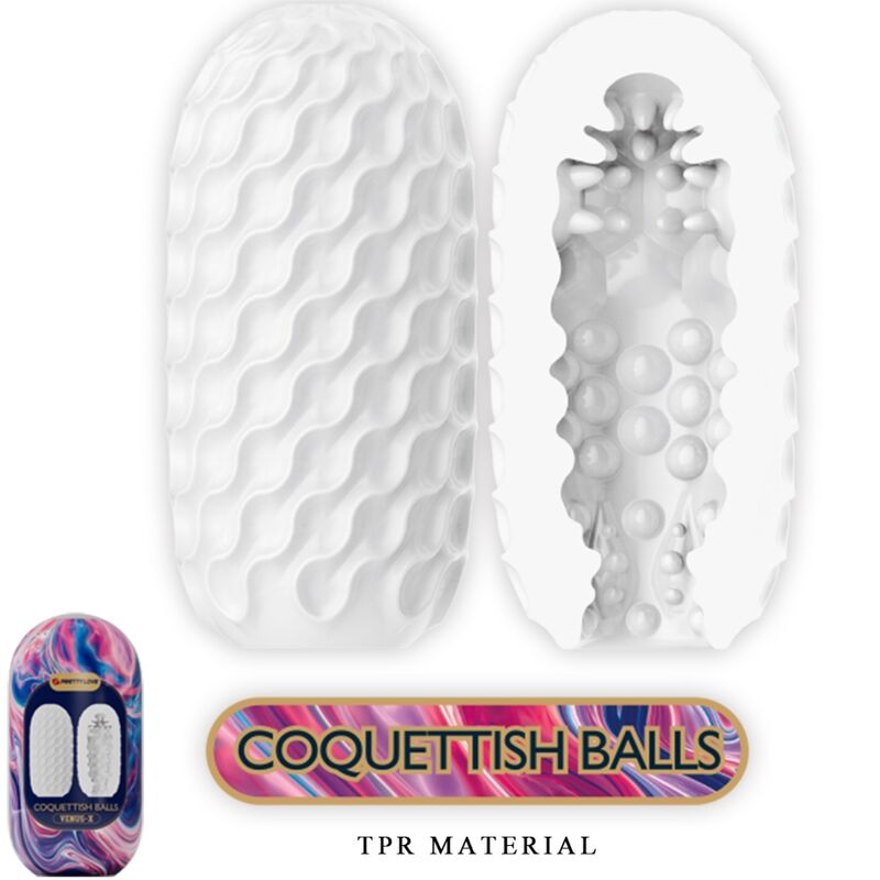 PRETTY LOVE - COQUETTISH BALLS SILICONE MALE MASTURBATOR WHITE - Toys "n" Us