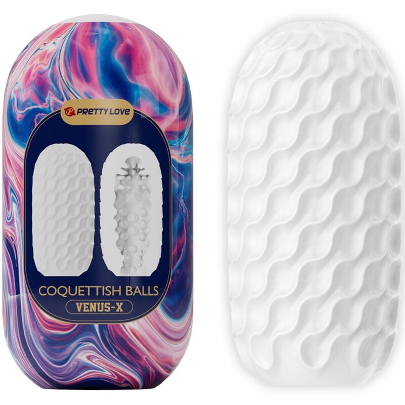 PRETTY LOVE - COQUETTISH BALLS SILICONE MALE MASTURBATOR WHITE - Toys "n" Us