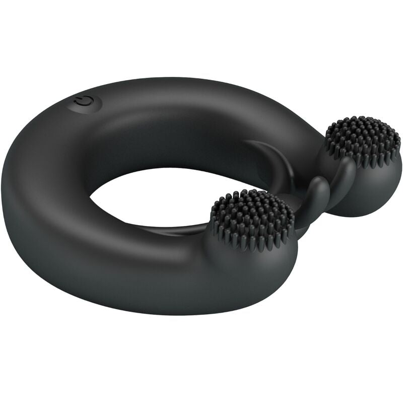 PRETTY LOVE - DAHLIA VIBRATING RING + CLITORIS STIMULATOR 12 VIBRATIONS BLACK - Toys "n" Us