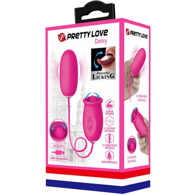 PRETTY LOVE - DAISY VIBRATING EGG + CLITORIS STIMULATING TONGUE PINK - Toys "n" Us