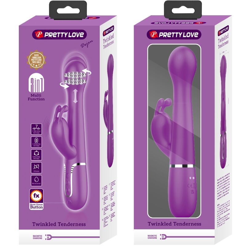 PRETTY LOVE - DEJON 3 IN 1 MULTIFUNCTION RABBIT VIBRATOR PURPLE - Toys "n" Us